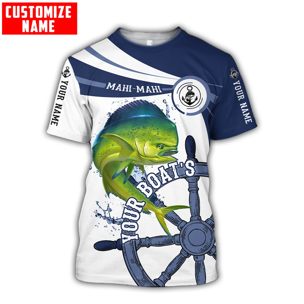 Walleye / Mahi mahi pesca nombre personalizado 3D impreso para hombre, camiseta Unisex fresca de verano, camiseta de manga corta, camisetas informales TX250