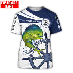 Walleye / Mahi mahi pesca nombre personalizado 3D impreso para hombre, camiseta Unisex fresca de verano, camiseta de manga corta, camisetas informales TX250