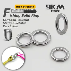 Anillo sólido de pesca, 20 ~ 100 Uds., conectores de señuelo de pesca, accesorios de pesca a presión de acero inoxidable, anillo sólido, aparejos de agua salada cromados