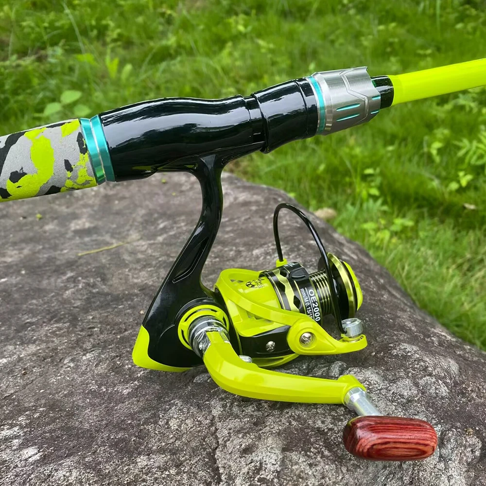 Caña de pescar portátil de 4/5 secciones, carrete combinado con señuelo, caña giratoria con carrete giratorio 2000/3000, juego de cebo de Pesca, peso 3,5-14g - imagen 4