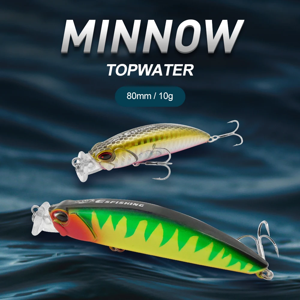 KESFISHING-SEÑUELOS duros de colores surtidos, manivela flotante, aparejos de pesca de tiro largo, 80mm, 10g, 0-0,5 m - imagen 5