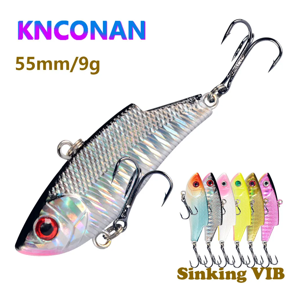 55mm 9g VIB señuelo de pesca cebo Artificial de mar, Wobbler hundido Crankbait, cebo de natación Jerkbait Rattlin Pike señuelos aparejos de pesca