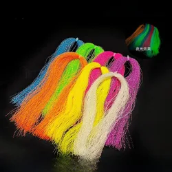 2 uds pesca con mosca seda luminosa hilo trenzado línea atado cristal brillante cuerda gancho señuelo ayudar señuelo moscas Accesorios