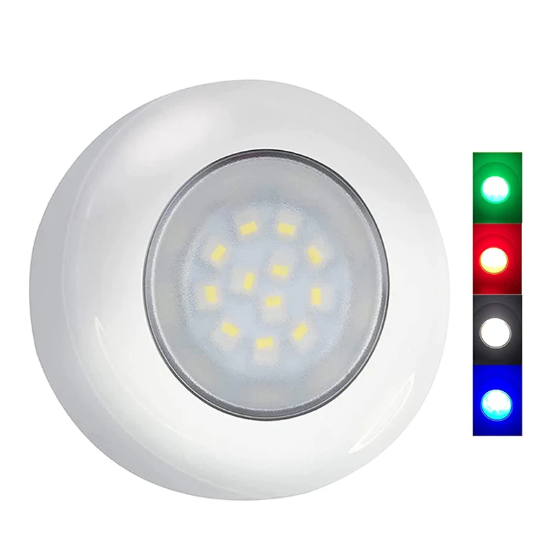 Luz LED marina de cortesía para barco, accesorio para barco, RGBW, montaje en superficie empotrada, 12V, 7,62 cm
