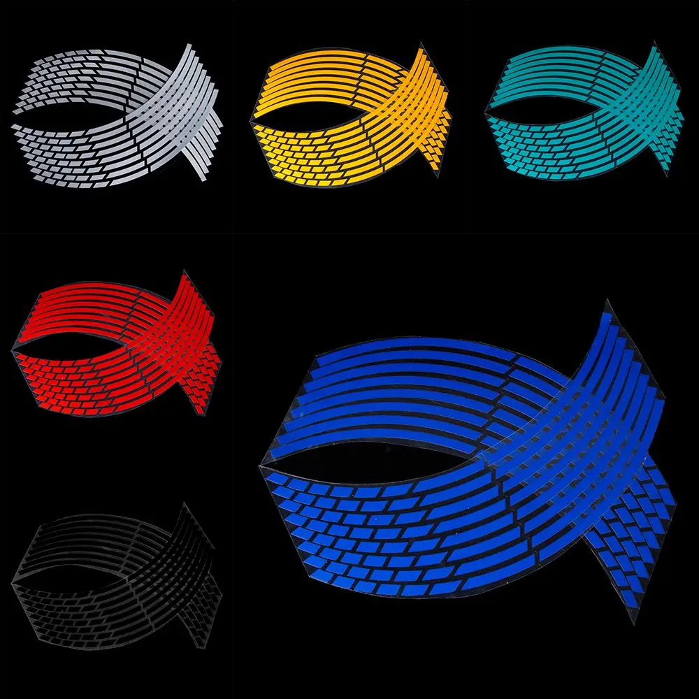 1 par al por mayor 17 "18" 16 tiras pegatinas para neumáticos de rueda de coche y motocicleta cinta reflectante para llanta accesorios para bicicleta y automóvil - imagen 2
