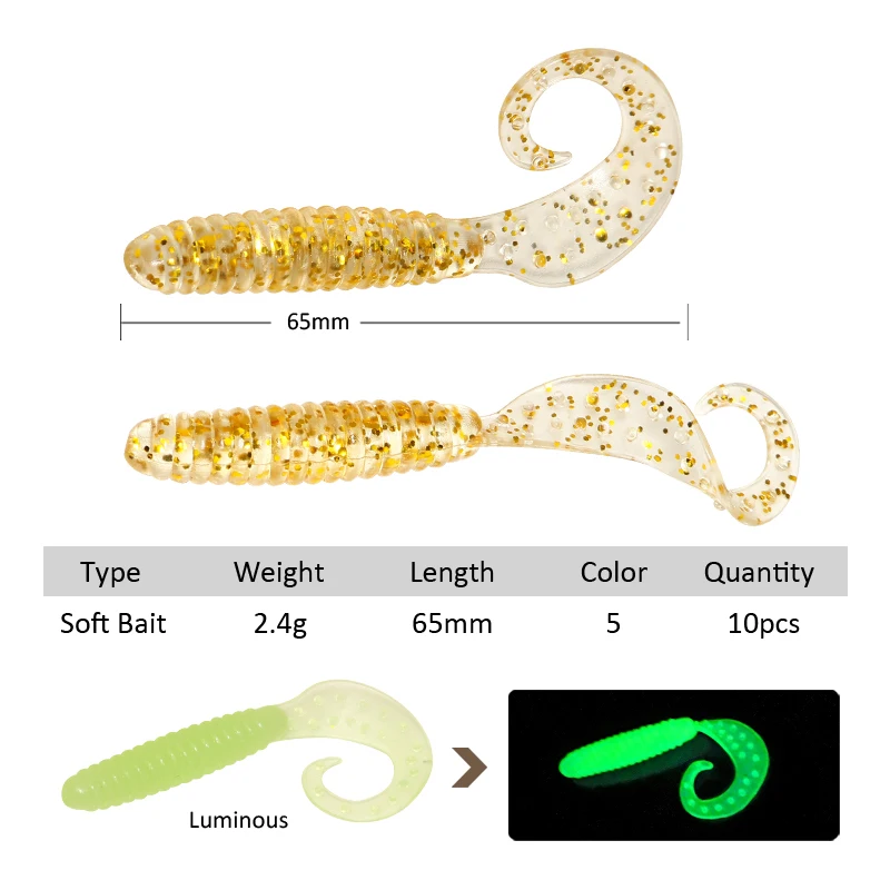 Nuevos Señuelos de Pesca, 10 Uds., señuelo suave de depredador, gusano de plástico, larva, Swimbait Wobblers para Lucio, trucha, cebos artificiales de silicona para peces falsos - imagen 2