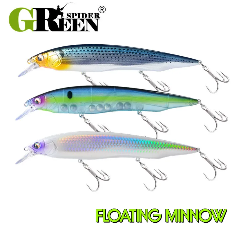 GREENSPIDER Jerk Minnow – Señuelos flotantes para lubina, pike y perca