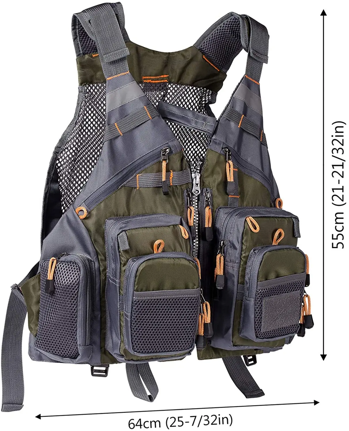 Lightbare Chaleco de pesca transpirable, chaleco deportivo ajustable para natación al aire libre, aparejos de pesca - imagen 2