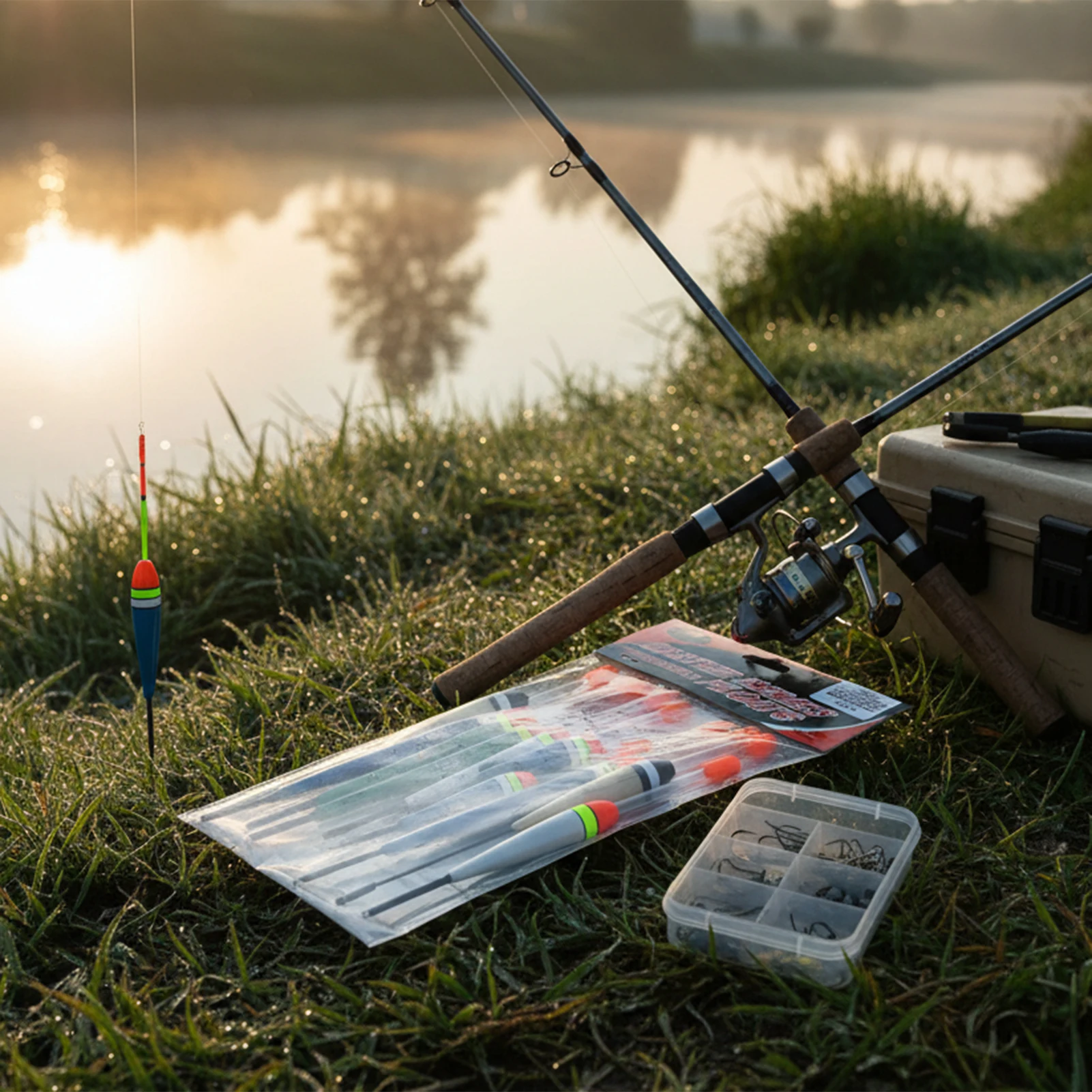 Juego de flotadores de pesca, flotador de madera de bálsamo portátil para agua dulce, agua salada, invierno, exterior, engranajes de pesca en hielo, accesorios de pesca, 10 Uds. - imagen 4