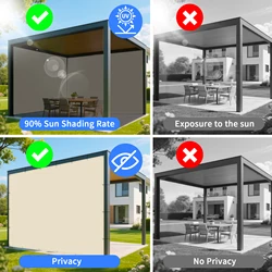 Toldo impermeable para pérgola con ojales y protección UV