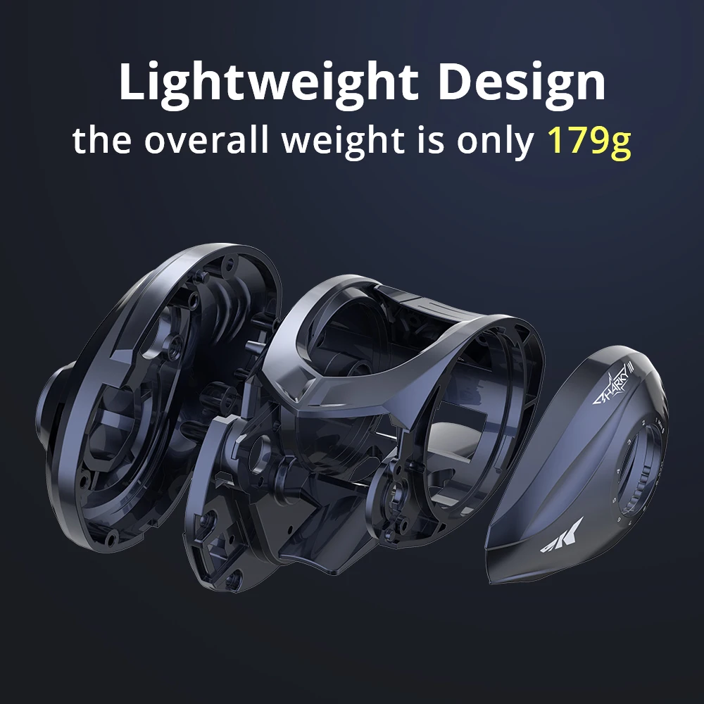 KastKing-carrete de pesca Sharky III de fundición larga, arrastre máximo de 6KG, + 1RB 7BB, 7,2: 1, alta velocidad - imagen 3