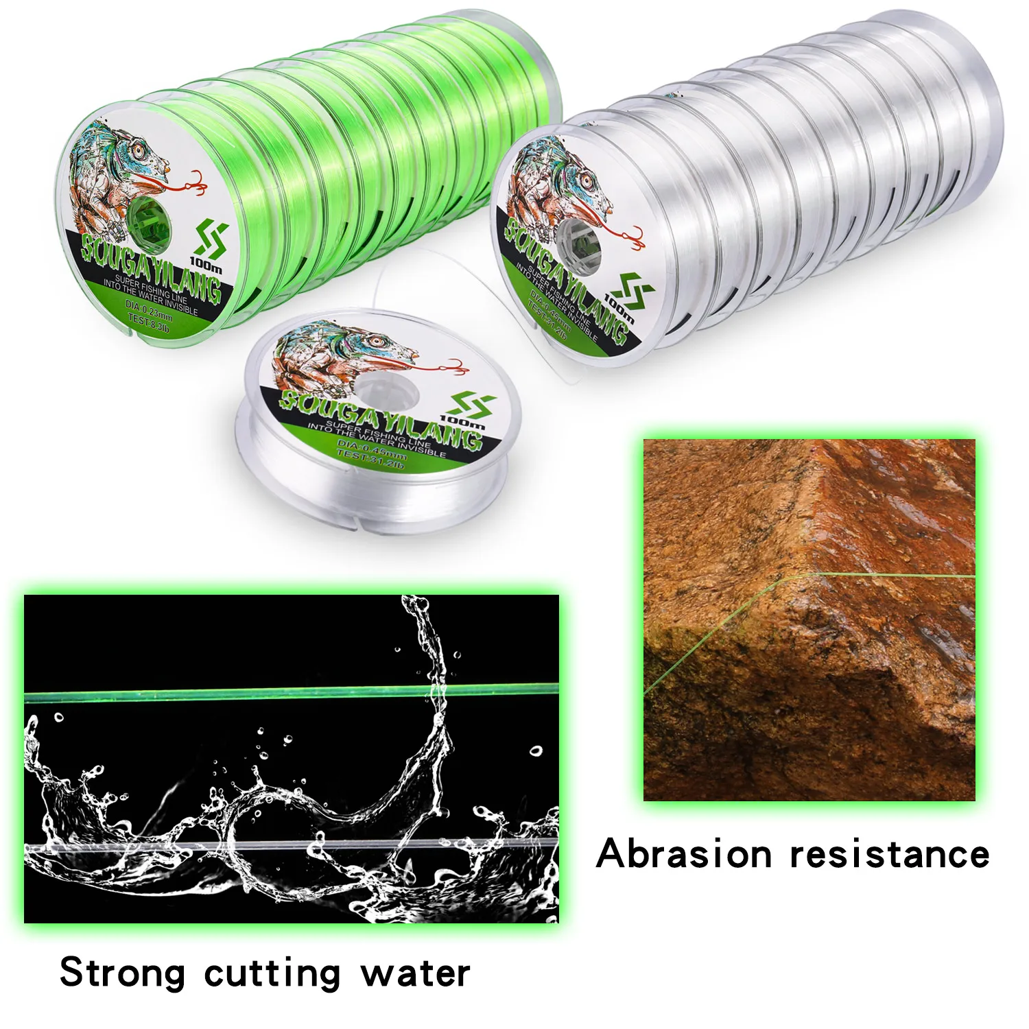 Sougayilang-sedal de pesca de nailon superfuerte de 1000M, hilo de pesca de monofilamento de alta calidad, abrasión, línea Fishi japonesa, fregadero de fluorocarbono 5-30LB - imagen 3