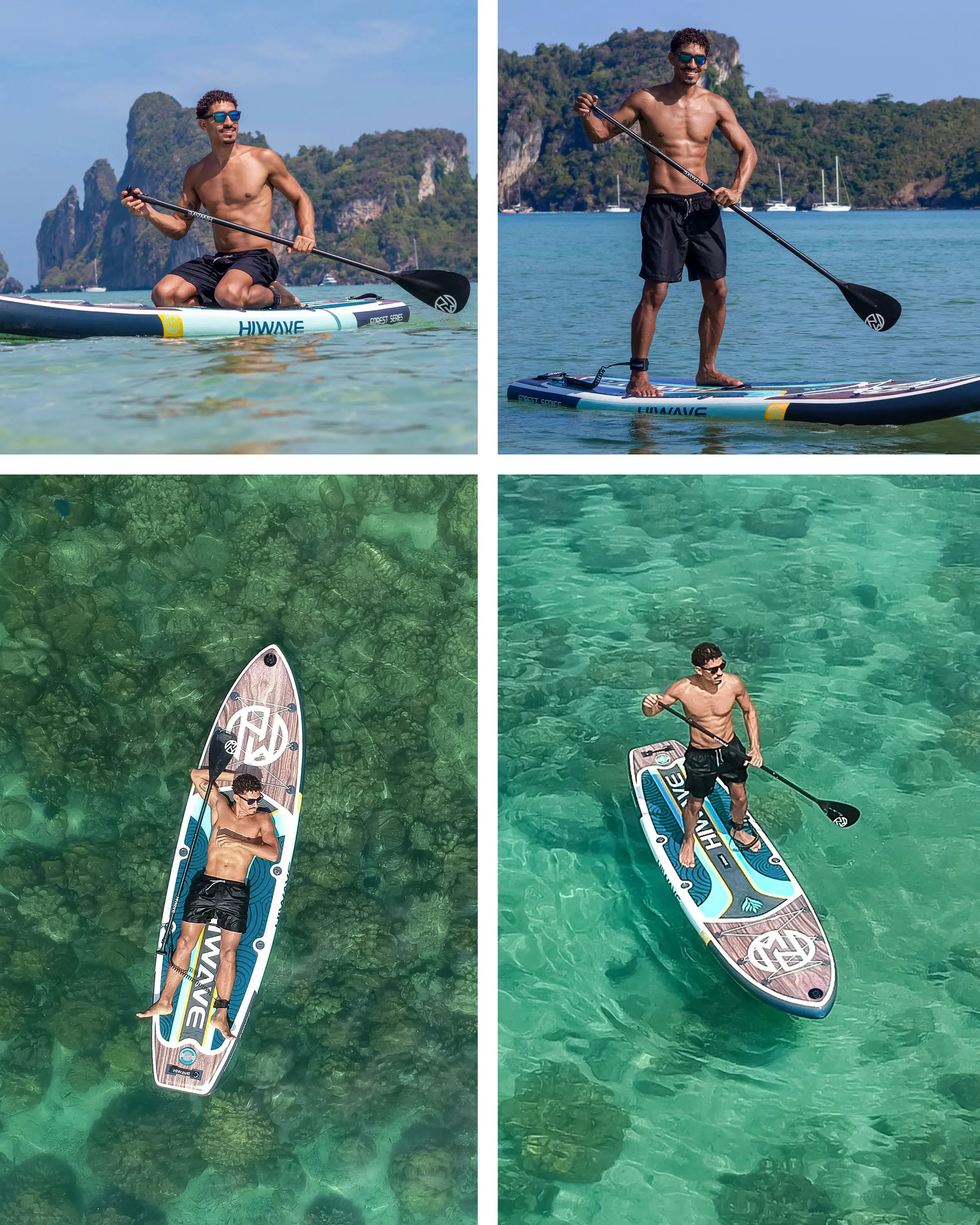 HIWAVE-tablero de Paddle inflable impermeable para adultos, estilo de pie, pesca acuática con accesorios, SUB MYBOAT - imagen 5