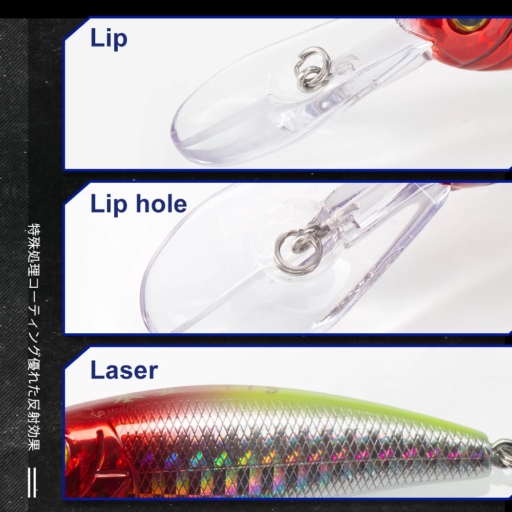 Hunthouse-Cebo duro Crankbait Minnow, señuelo de pesca de hundimiento lento/Flotante, fantasía inductiva, 100,01mm, 12,5g/11,3g, profundidad de 1,5 m, lago - imagen 4
