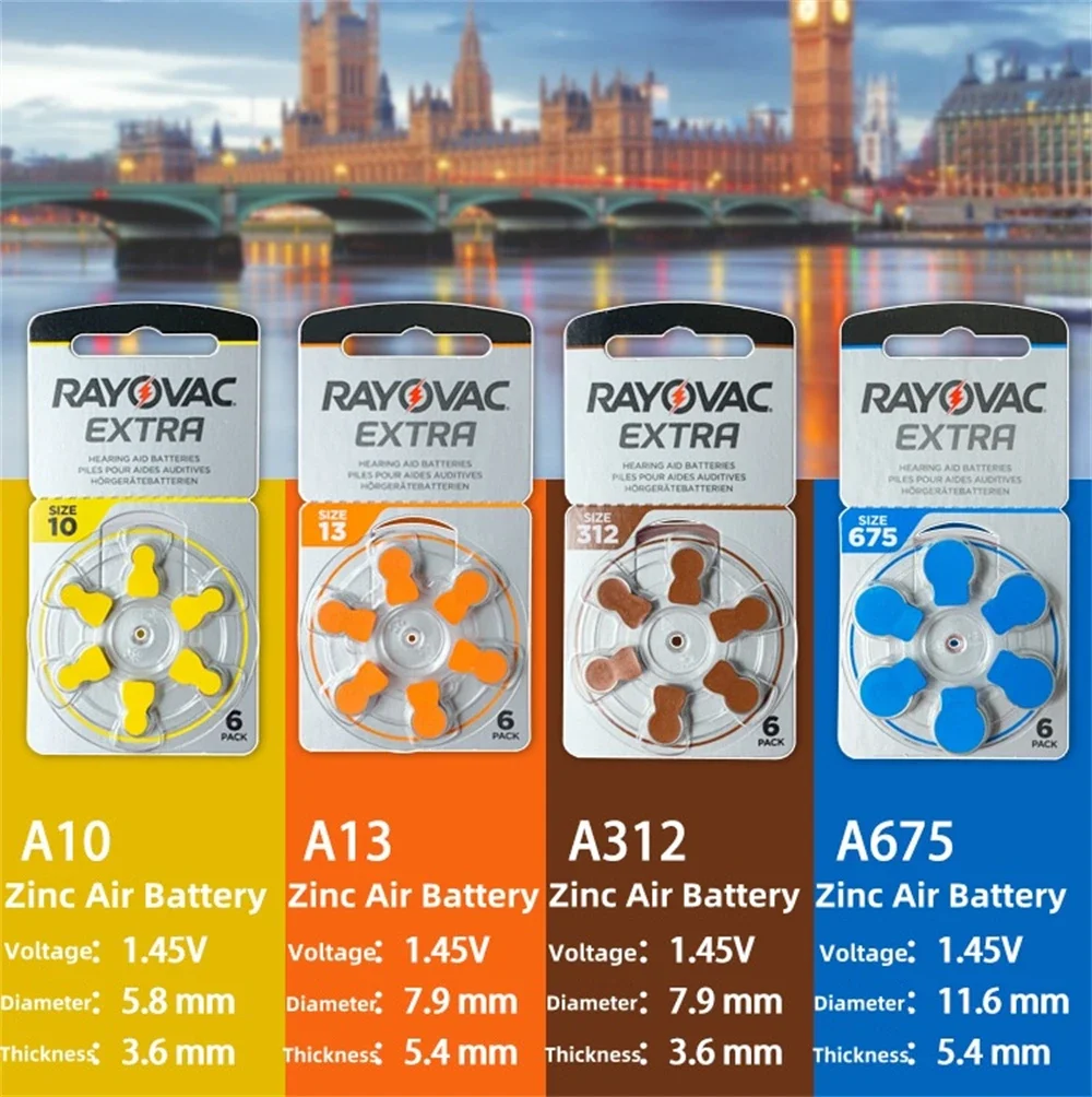 Pilas Rayovac Extra 675 sin mercurio para audífonos - imagen 2