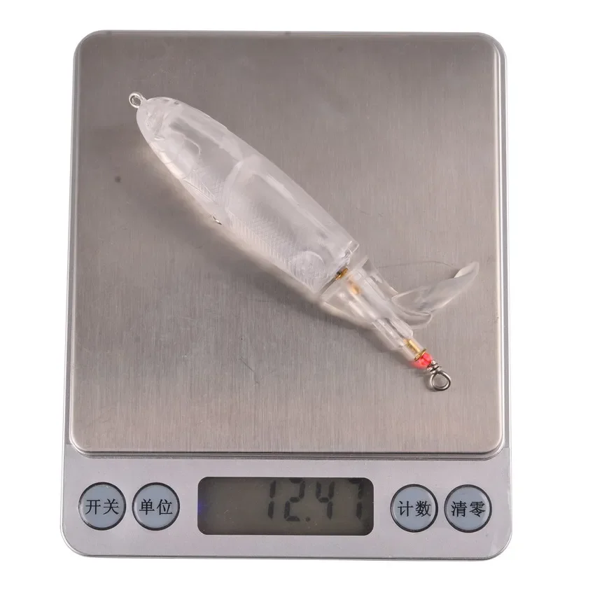 Señuelo de pesca Topwater, 10 piezas, 14,8g/12g, Whopper Popper sin pintar, cebo Artificial, Plopper duro, cola giratoria suave, aparejos de pesca - imagen 4