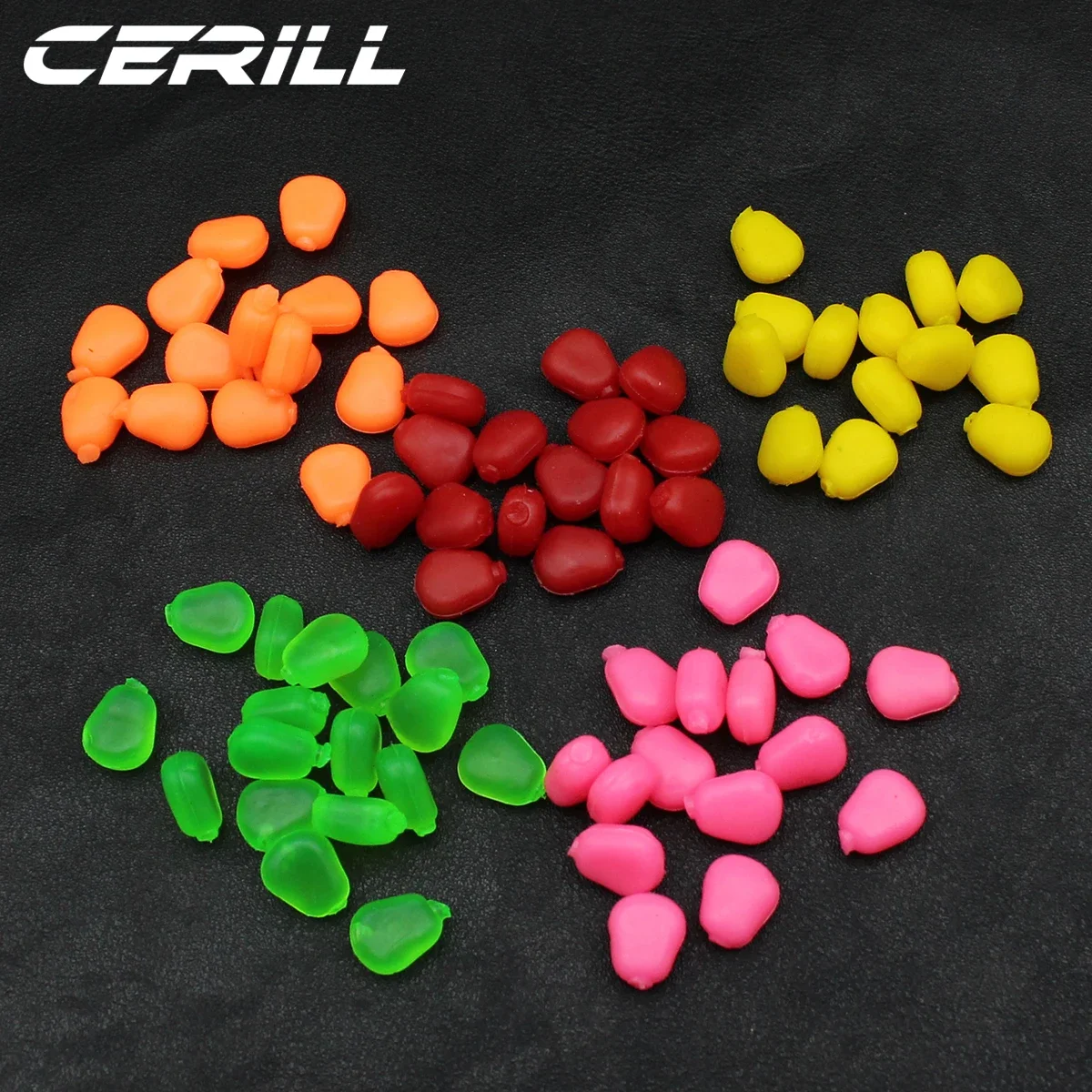 Ceril-cebo de maíz de silicona flotante, cebo de pesca suave, gusano Artificial, carpa, Swimbait falso, olor a crema, 1cm, 0,4g, 50 unids/lote por bolsa - imagen 4