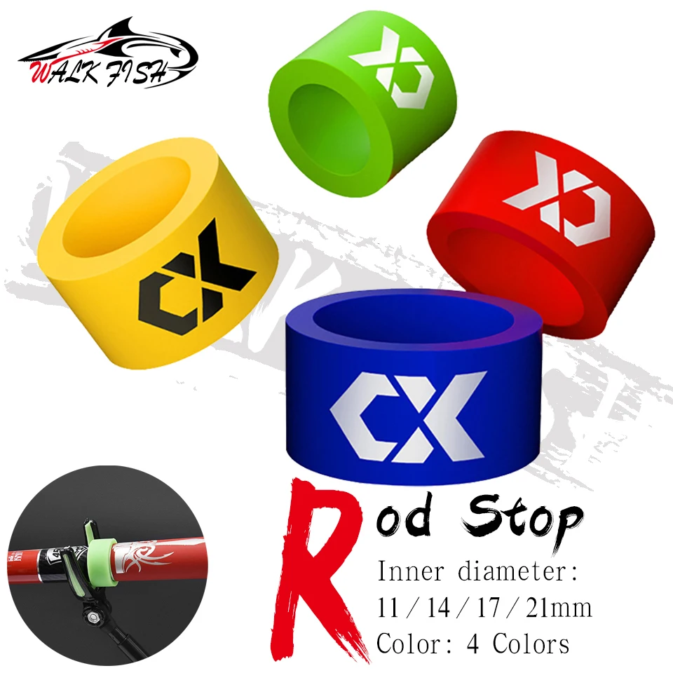 Walk Fish Anillo tope caña silicona fosforescente – Clip antideslizante - imagen 4
