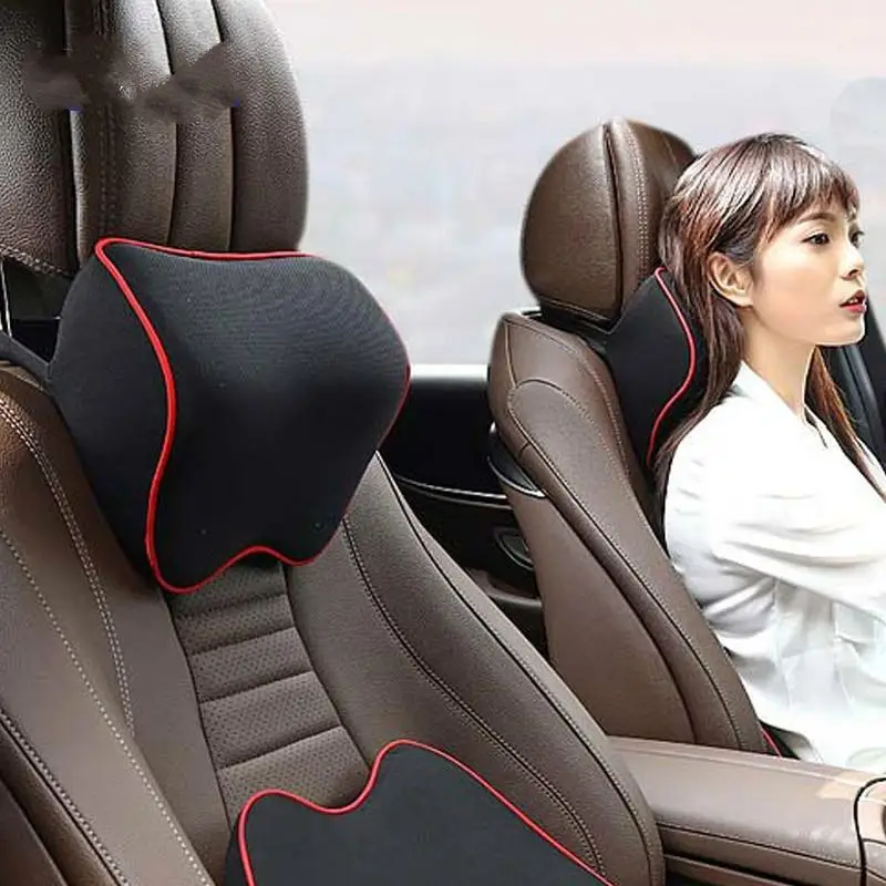 Reposacabezas cuero PU negro para coche – Cojín asiento universal - imagen 3