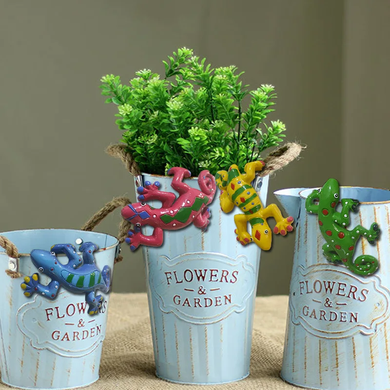 Colgantes de resina con lagartos trepadores para jardín y patio