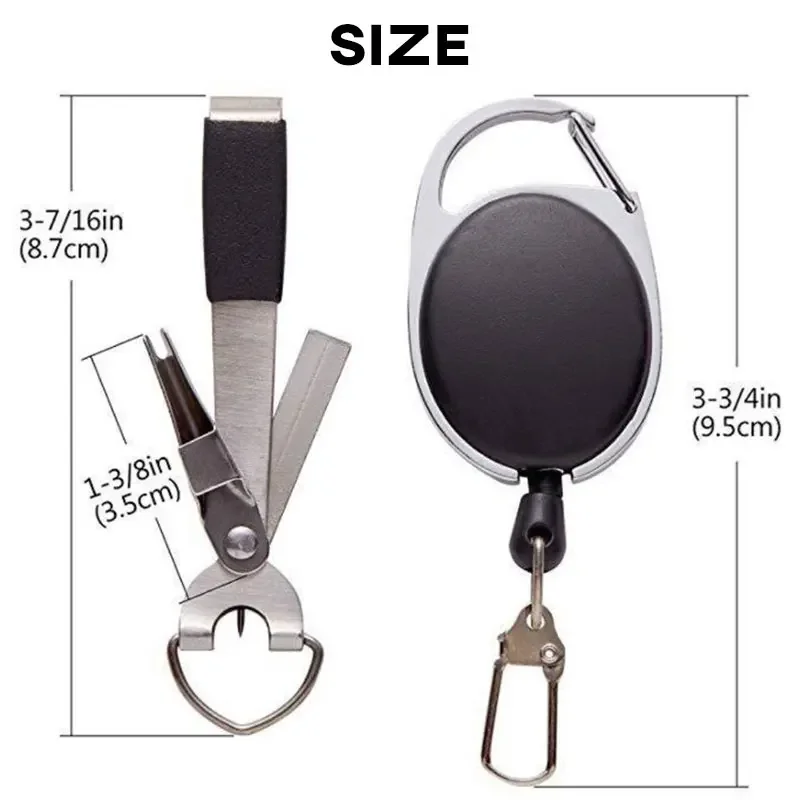 Cortador de línea de anudador rápido para línea de pescado, tijeras pequeñas con hebilla retráctil, tijeras portátiles de acero inoxidable, herramientas de pesca - imagen 3