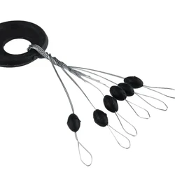 600 Uds 100 grupo de frijoles espaciales de goma tapón ovalado Bobber de pesca para accesorios de pesca con mosca cebo giratorio herramienta para peces