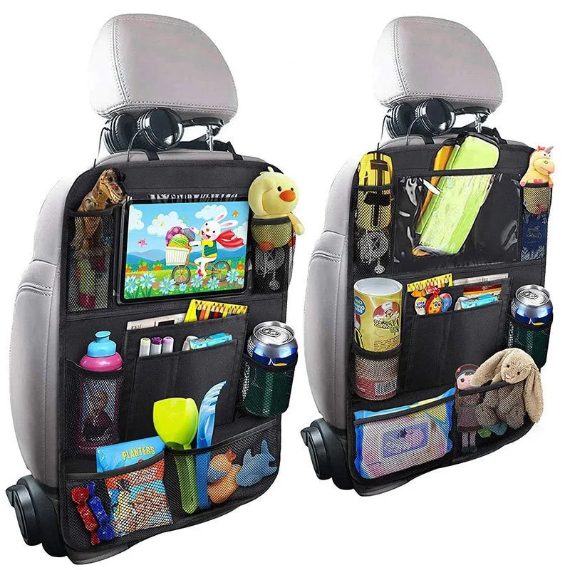 Nuevo organizador Universal para respaldo de asiento de coche con pantalla táctil, soporte para tableta, bolsa de almacenamiento para asiento trasero de coche, organizador de asiento de coche con múltiples bolsillos - imagen 5