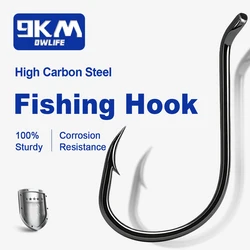 Anzuelo de pulpo negro, fuerte compensación, resistente, pesca en agua salada, 50 ~ 100 Uds. A granel