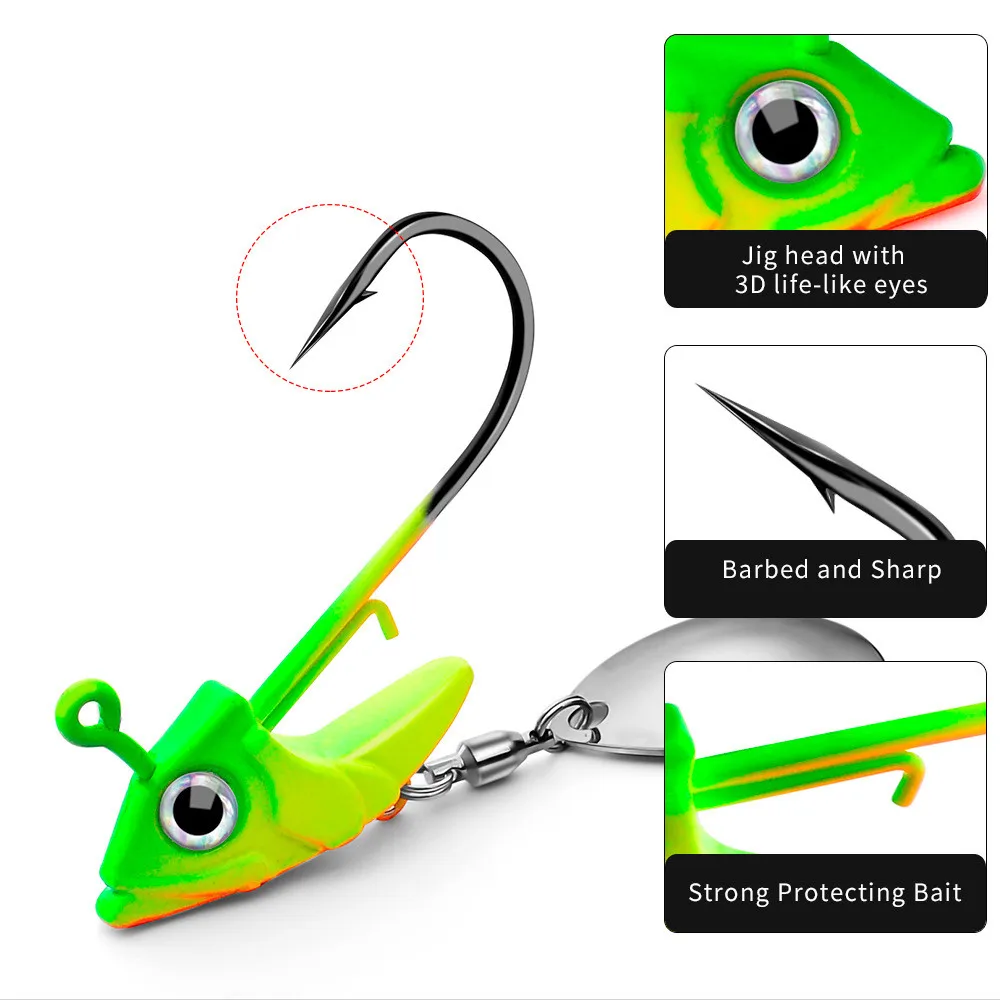 1 unidad Jig Head 10,5g Señuelos de pesca hundimiento giratorio lentejuelas cucharas de Metal anzuelos de pesca Jigging anzuelos cebos aparejos anzuelos - imagen 5