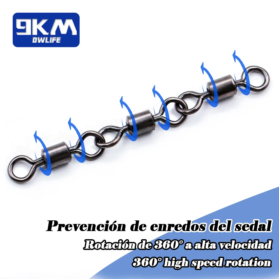 Accesorios de pesca giratorios de tres juntas, 15 ~ 60 uds., barril de pesca, aparejos giratorios, Clip conector de sedal de pesca de agua salada para lubina - imagen 4