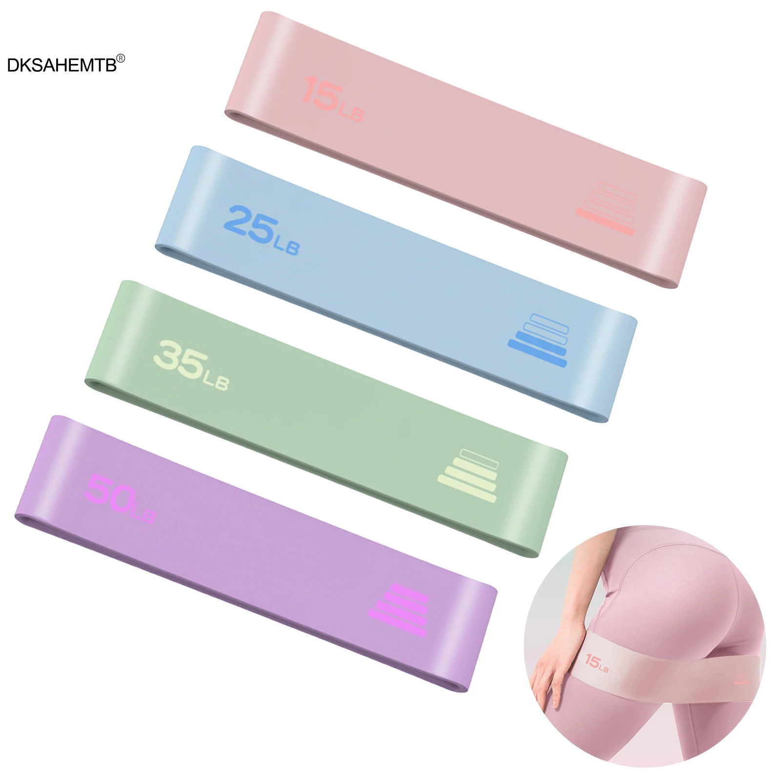 Bandas de resistencia silicona antideslizante para yoga glúteos - imagen 3