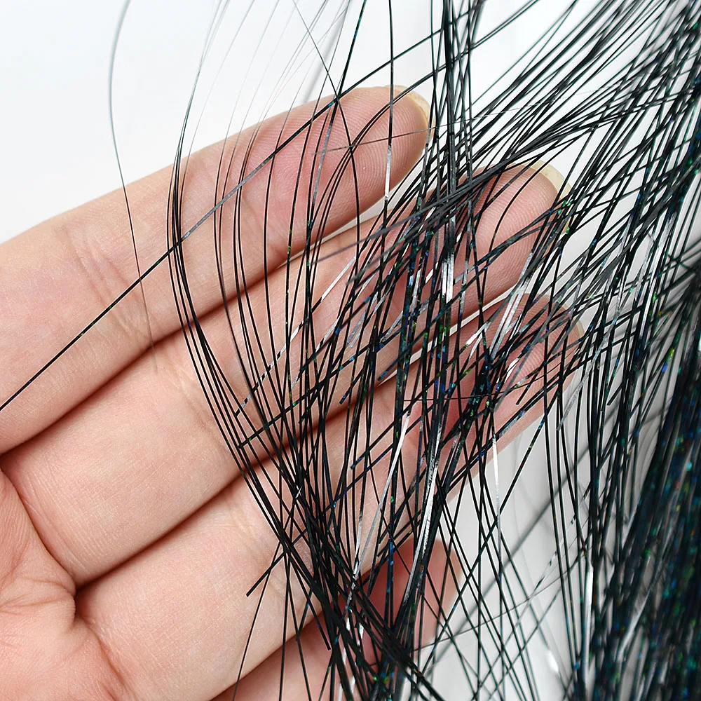 Materiales para atar moscas Flashabou Negro Cristal Arcoíris Tinsel - imagen 2