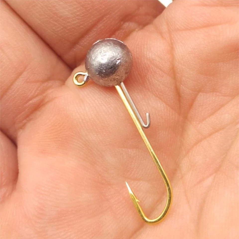 Anzuelo de pesca con cabeza plomada, accesorios de aparejos de pesca de gusano blando, 0,7g-5g, lote de 5 unidades - imagen 2