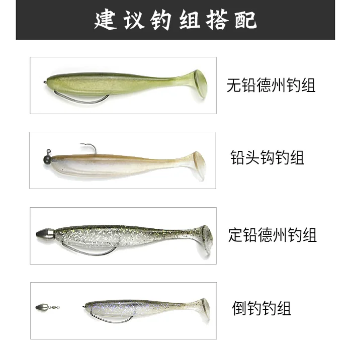 Japón KEITECH T-tail Easy Shiner señuelo importado cebo suave pesca Texas JIG cebo negro Pit - imagen 3