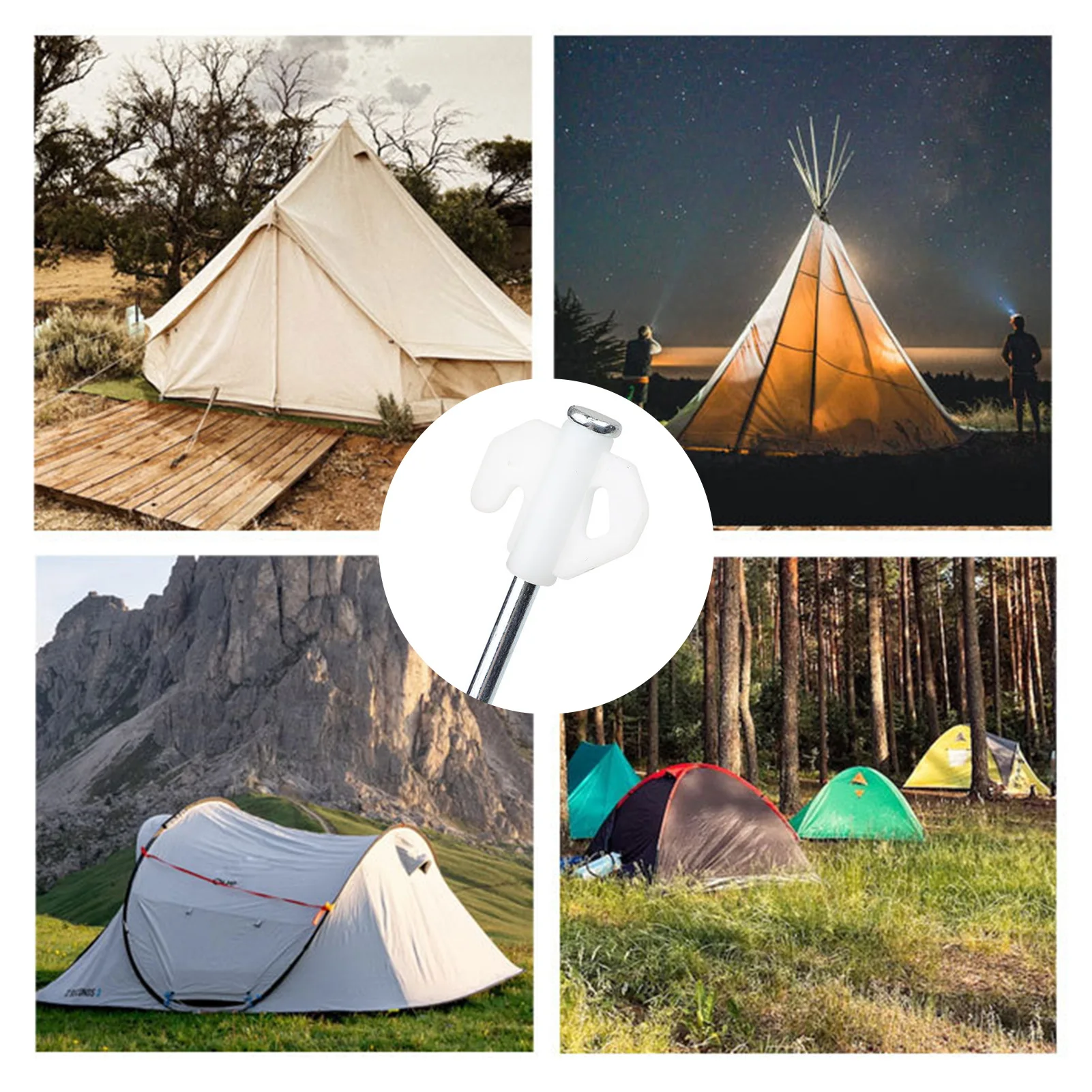 Estaca de tienda de campaña de 20cm, tienda gruesa extendida a prueba de viento, clavo para el suelo, tienda de campaña al aire libre, refugio, dosel, varilla fija, accesorios para acampar - imagen 5