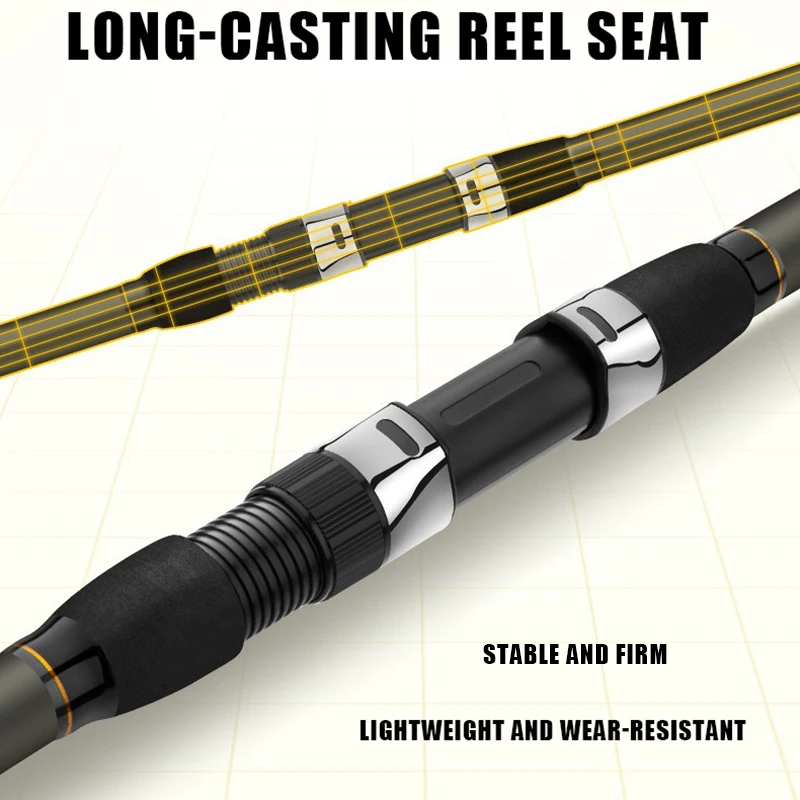 Caña de pescar de carpa de 2,1-5,4 M, mar, lago, fibra de carbono, lanzamiento de distancia, barco oceánico, caña giratoria de pesca, poste telescópico súper duro - imagen 3