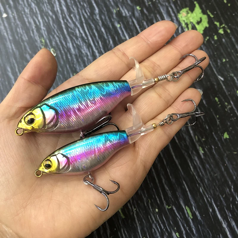 Señuelo de pesca Whopper Plopper 70/85mm 6g 11g cebo duro Artificial Topwater señuelo de pesca de lubina cola giratoria aparejos de pesca Wobbler - imagen 5