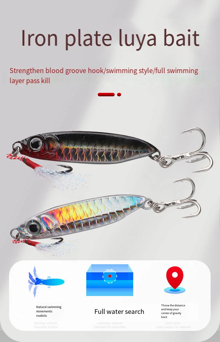 Anzuelo de Metal fundido con Triple gancho afilado y pluma, señuelo de pesca, cuchara de 7-20g, cebo Artificial, lanzamiento de largo alcance, Jigging, 1 unidad - imagen 2