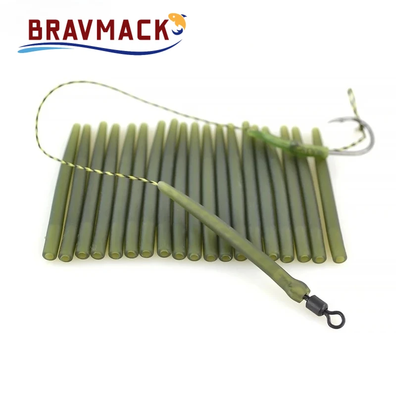 BRAVMACK 20 piezas pesca de carpa mangas antienredos conectar con gancho aparejos terminales de pesca de carpa