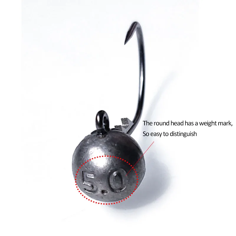 Water Sniper-anzuelo de plantilla de tungsteno, 3 piezas, 0,6g/1g/1,5g/2g/5g/7g, de cabeza redonda, para pesca de lubina - imagen 4