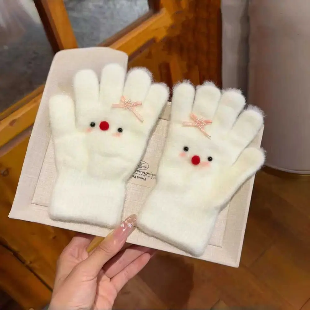 Lindo terciopelo Coral guantes de terciopelo Coral más cálidos guantes de estrella de invierno guantes cálidos a prueba de viento mujeres - imagen 2