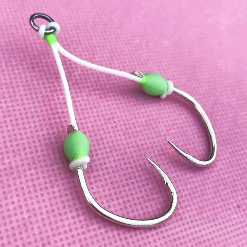 Mustad-gancho de placa de hierro de balanceo lento, J-ASSIST3, luminoso, de aguas profundas, objeto grande, lanza de atún - imagen 3