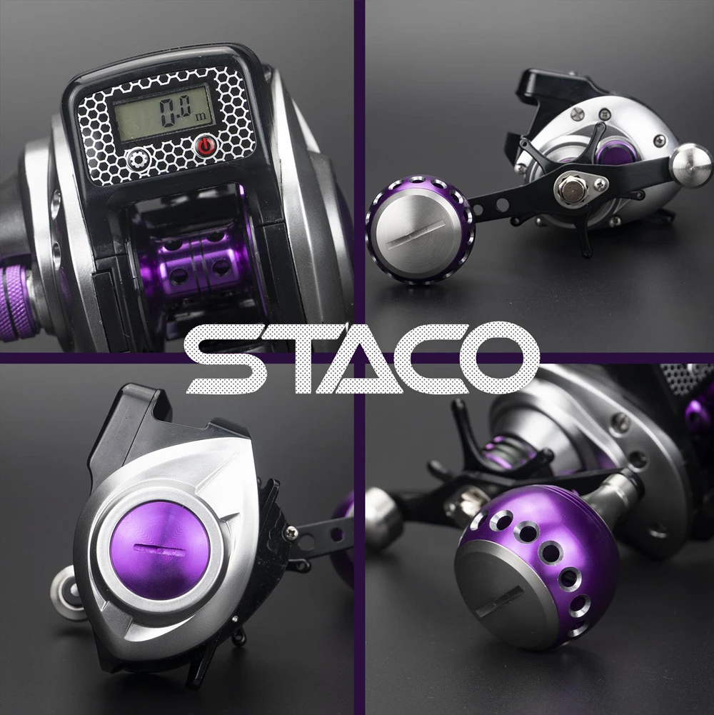 Carrete de pesca de mar con pantalla Digital electrónica impermeable, contador de línea, rueda de Baitcasting, 16 + 1BB, perfil bajo, suave, arrastre máximo de 8kg - imagen 5