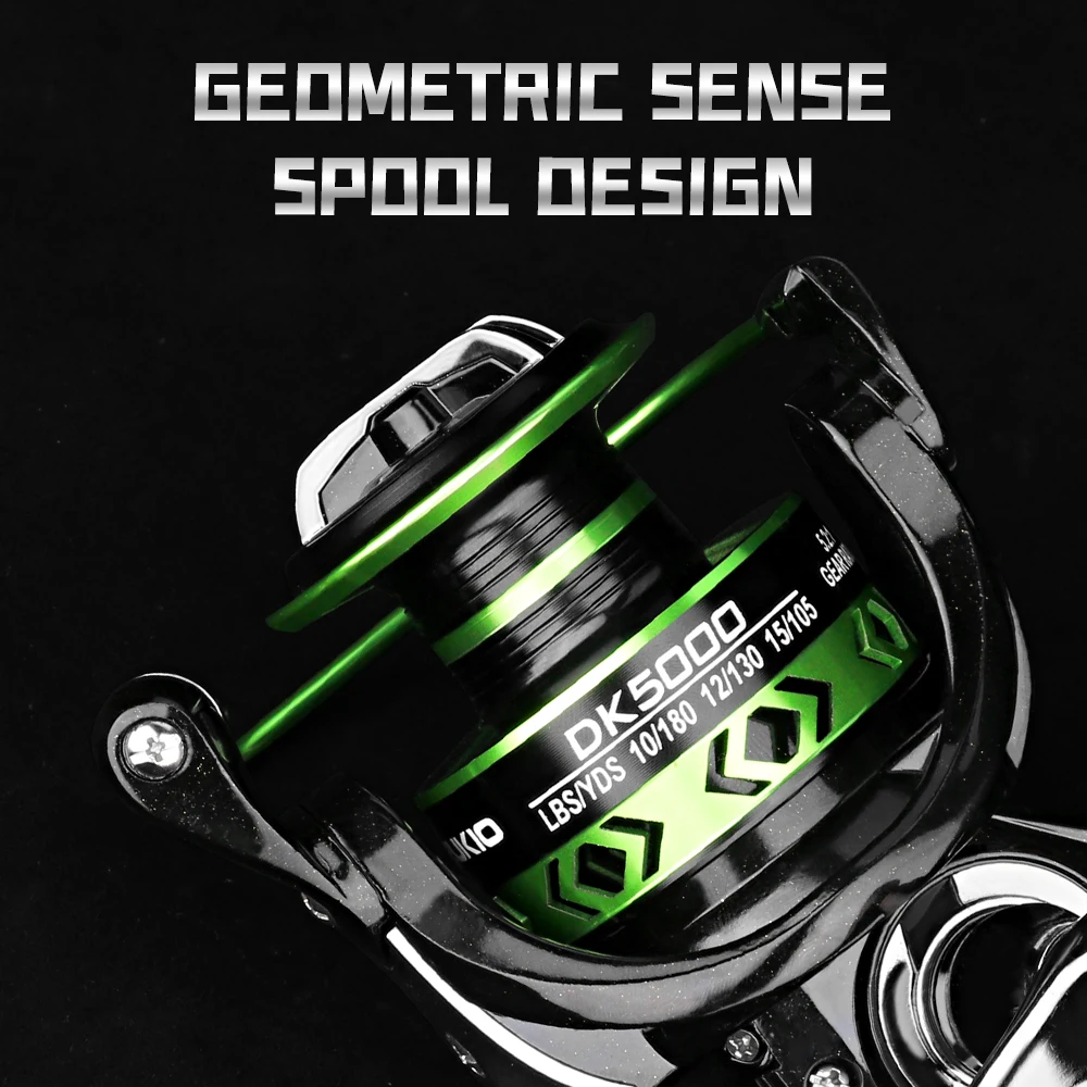 Carrete de pesca DEUKIO 2025 Metal negro verde 5,2: 1 agua dulce agua de mar doble uso arrastre máximo 12Kg carrete giratorio aparejos de pesca de carpa - imagen 5
