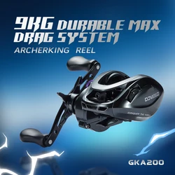 Carrete de Pesca SOLOKING GKA200 Pro, Carrete de Pesca Multiusos con Relación de Engranajes 7.1/8.1, Carrete BFS 6+1, Carrete de Pesca con Arrastre de 9 kg