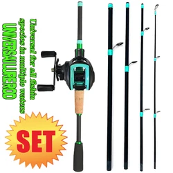 Kit Baitcasting carbono – Caña y carrete para trucha y lucio