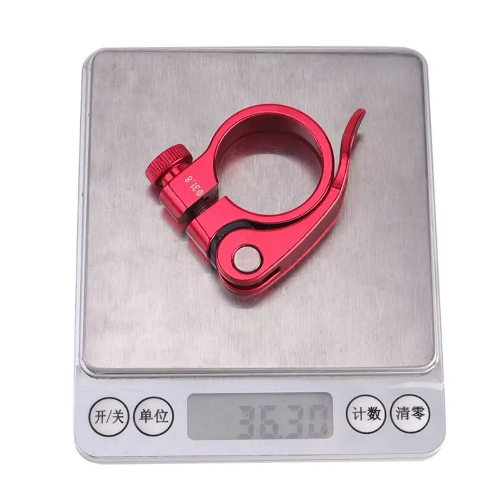 Abrazadera de asiento de bicicleta de aleación de aluminio, abrazadera de tija de sillín ultraligera de 31,8/34,9mm, liberación rápida, 5 colores, Clip de tubo para tija de sillín de bicicleta - imagen 4