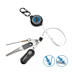 Tijeras pesca multiusos: cortalíneas, medidor y extractor anzuelos