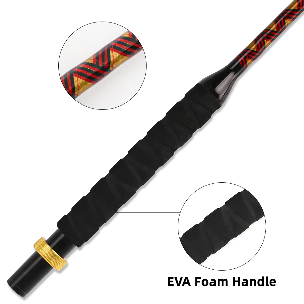 Topline Tackle Ocean Boat Trolling Cañas de pescar Material de fibra de vidrio Caña de aguas profundas 3 #   3+1 Guía de rodillos Varilla de juego grande 5'6" - imagen 4