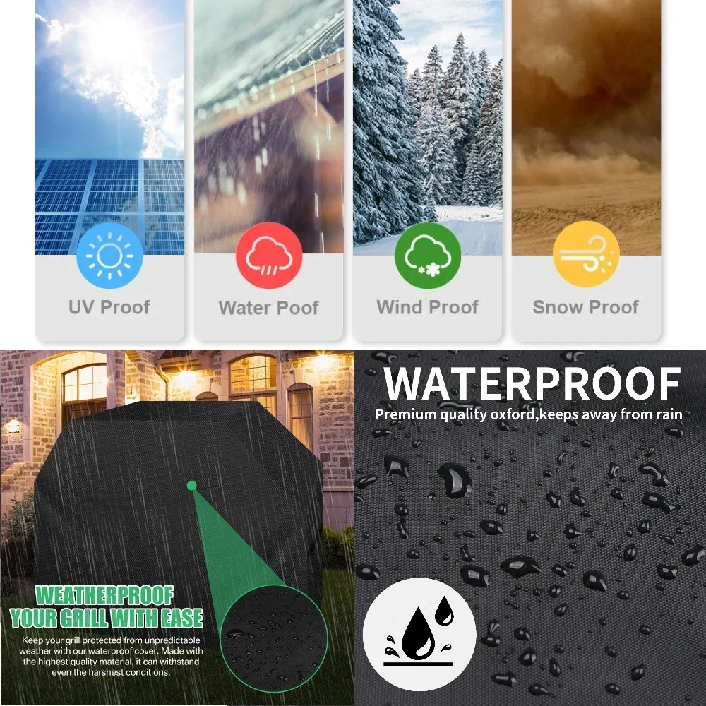 Cubierta para parrilla, cubiertas impermeables para barbacoa de alta resistencia con cepillo de limpieza y guantes para barbacoa, cubiertas para barbacoa de Gas, cubierta para barbacoa al aire libre - imagen 4